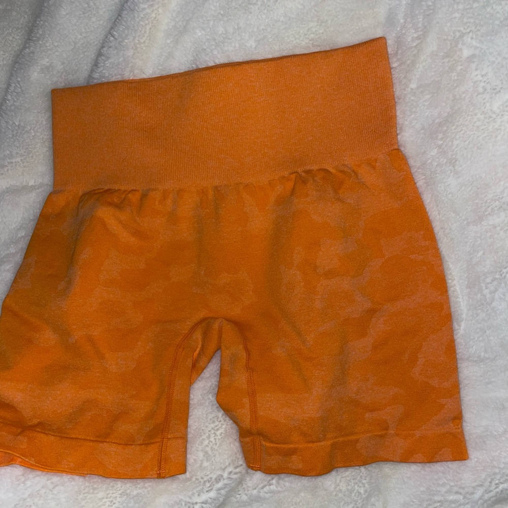 Orange camo shorts